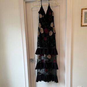 Floral Black Maxi Dress